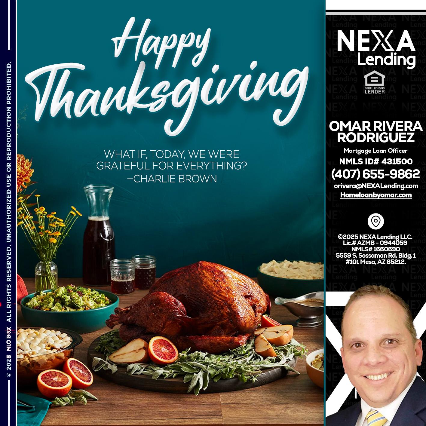 happy Thanksgiving - Omar Rivera Rodriguez -Mortgage Loan Officer