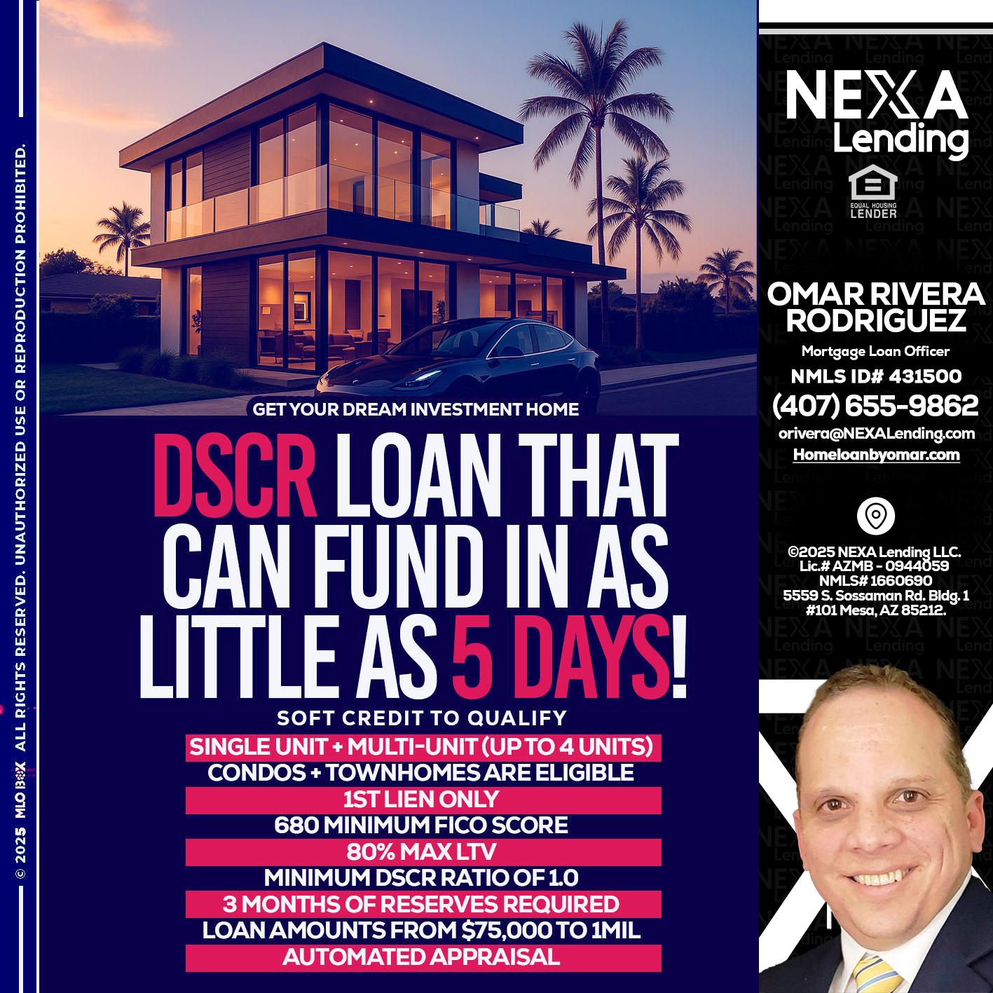 DSCR - Omar Rivera Rodriguez -Mortgage Loan Officer
