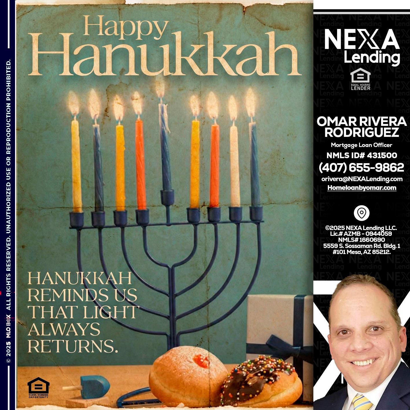 HAPPY HANUKKAH - Omar Rivera Rodriguez -Mortgage Loan Officer