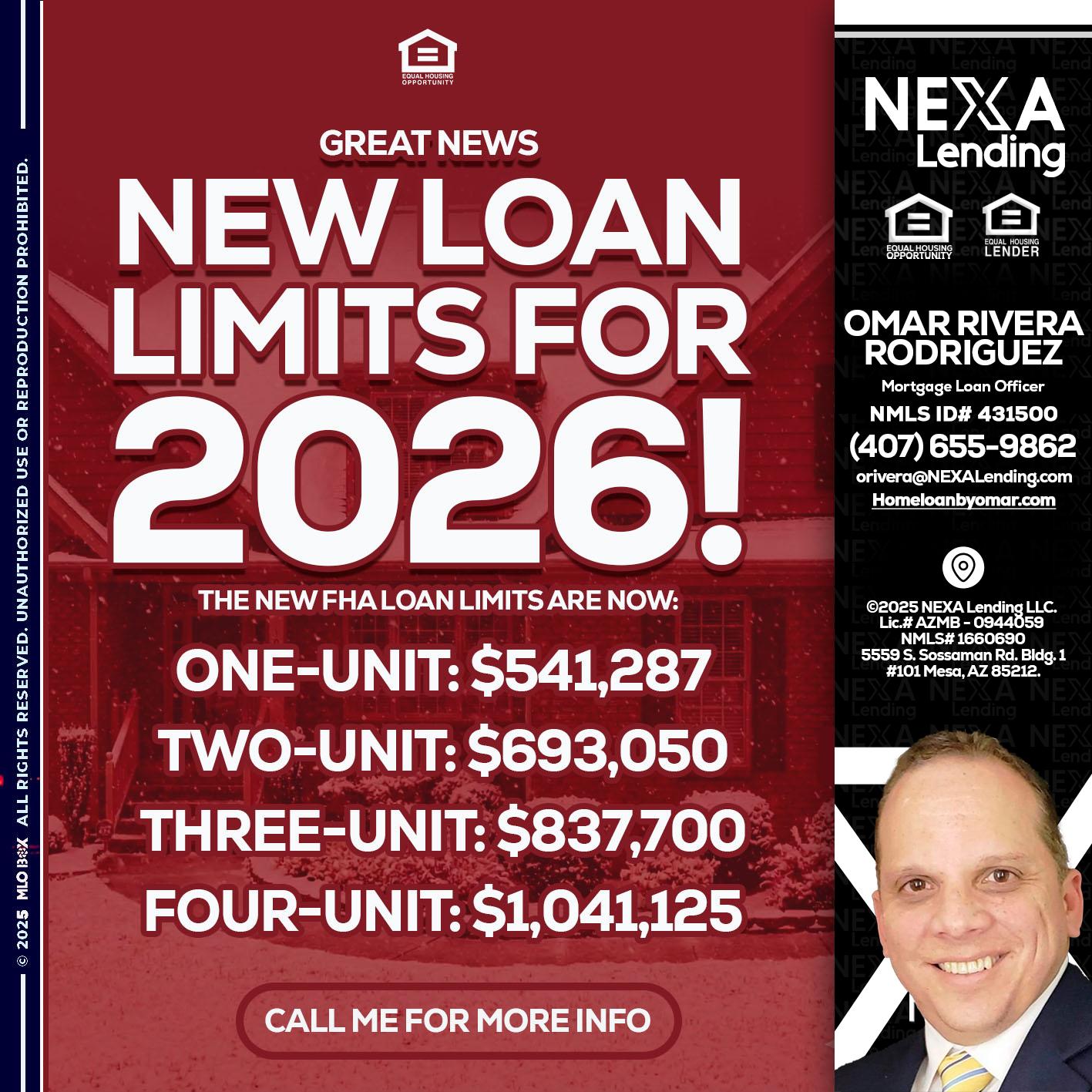 loan limits - Omar Rivera Rodriguez -Mortgage Loan Officer