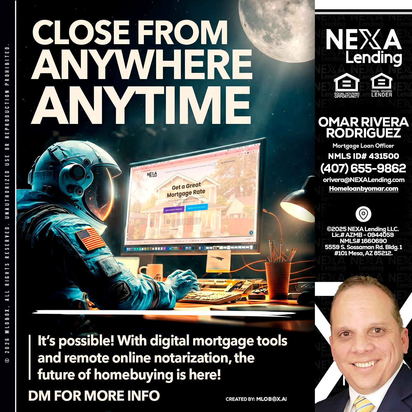 CLOSE FROM - Omar Rivera Rodriguez -Mortgage Loan Officer