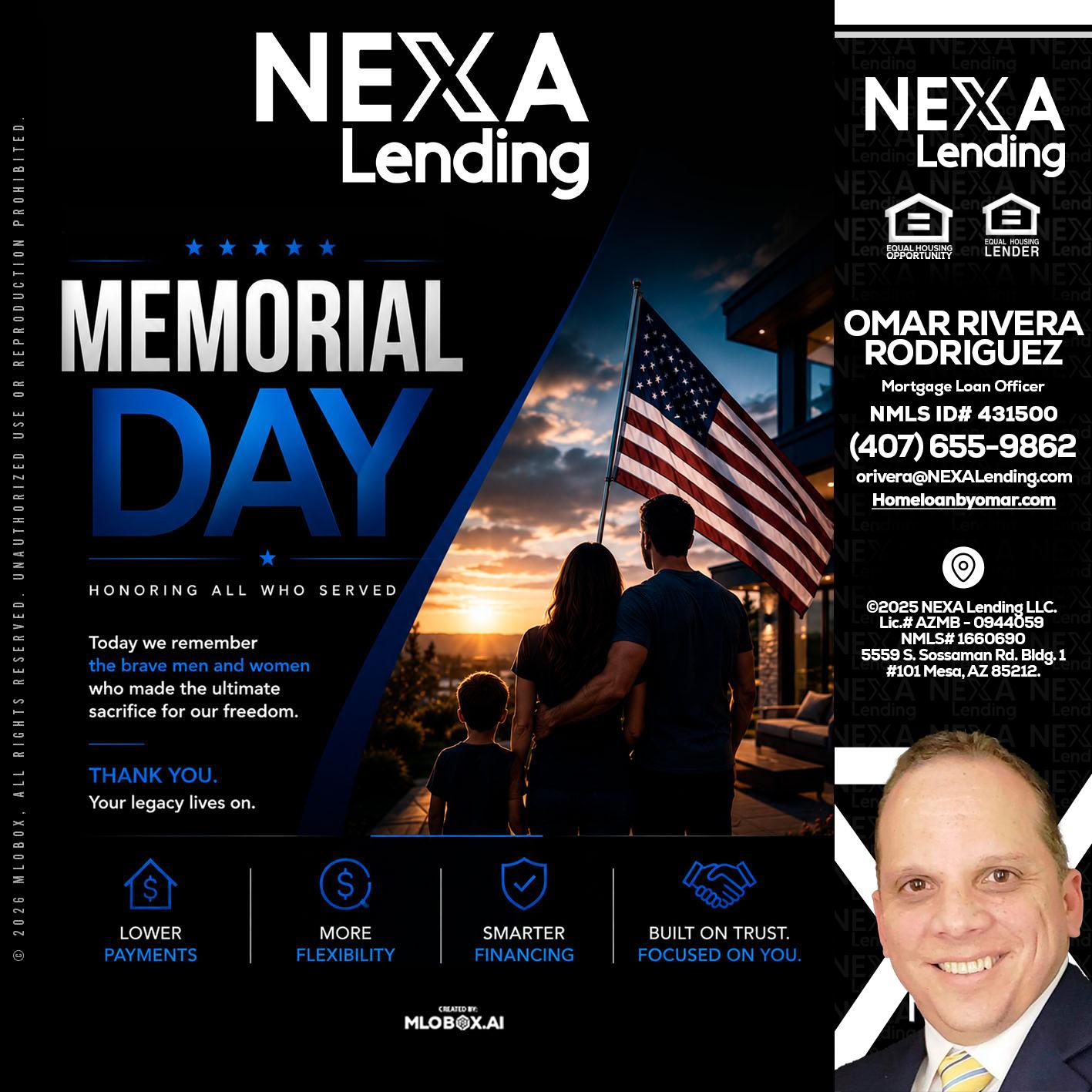 MEMORIAL DAY - Omar Rivera Rodriguez -Mortgage Loan Officer