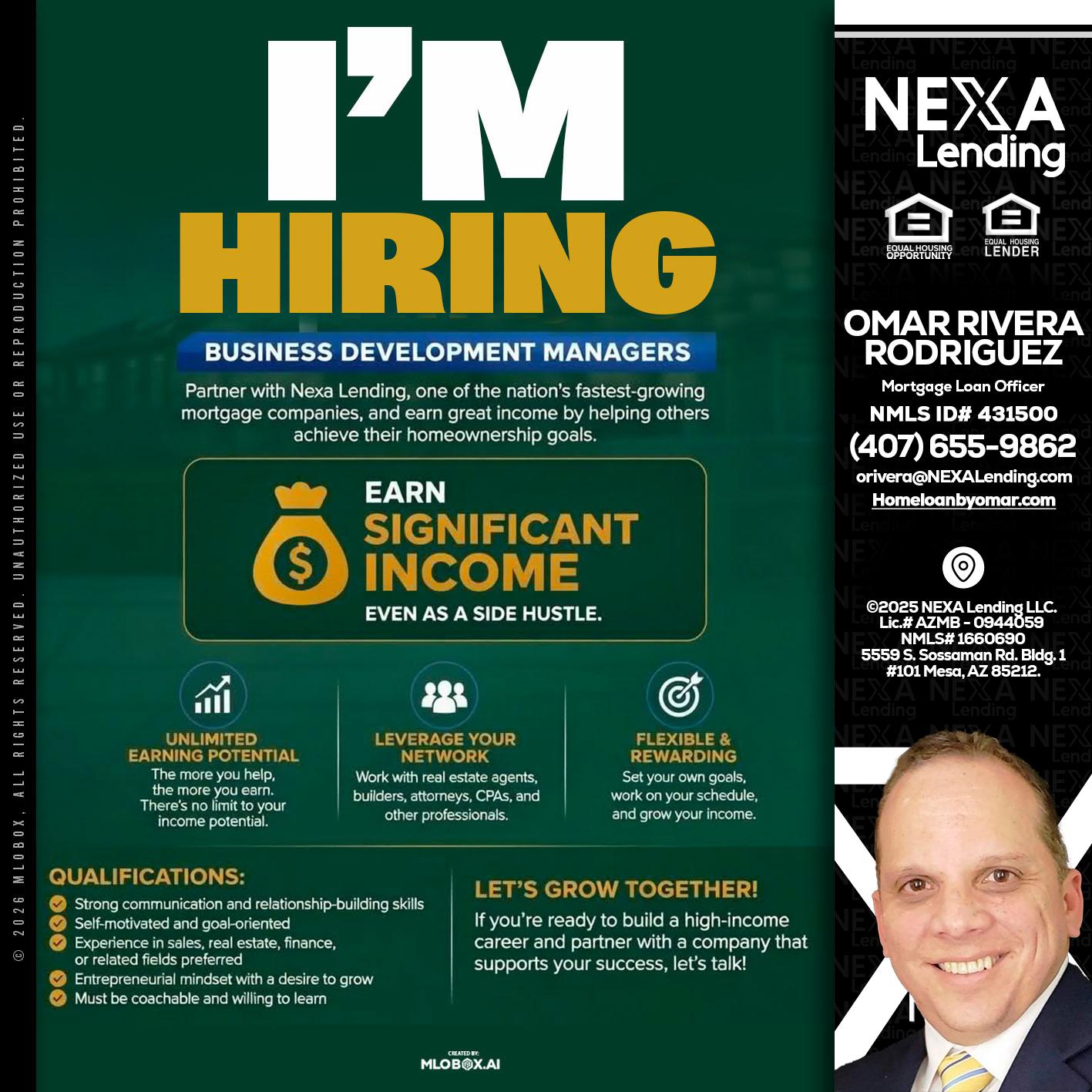 IM HIRING - Omar Rivera Rodriguez -Mortgage Loan Officer